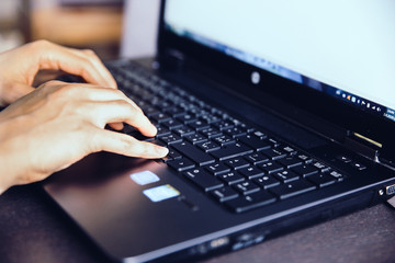 Working at home on computer 