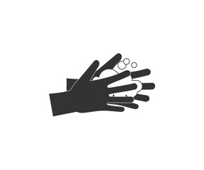 Hand washing icon. Vector illustration, flat design.