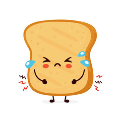 Cute sad cry funny toast. Vector 