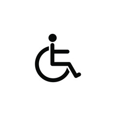 Disabled icon. A person in a wheelchair. Disability symbol concept. Vector illustration