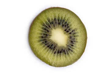 juicy green incision kiwi fruit on a white background