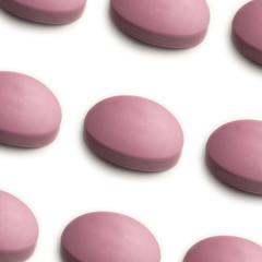 Obraz na płótnie Canvas pink soap with the smell of fruit on a white background pattern