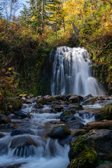 beautiful autumn waterfall
