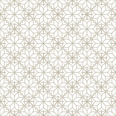 Arabic floral ornament with geometric shapes. Oriental tile pattern. Arabic line ornament with geometric shapes.