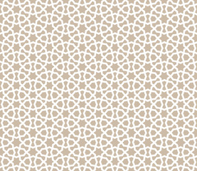 Abstract seamless pattern. Arabic line ornament with geometric shapes.