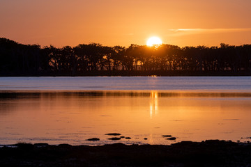 Sunset view over beautiful sea cost