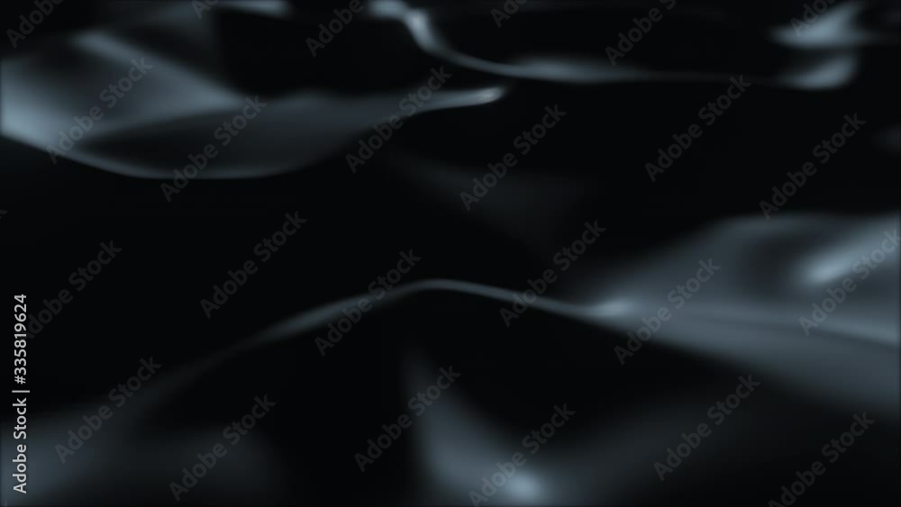 Poster dark surface with reflections. smooth minimal black waves background. blurry silk waves animation lo