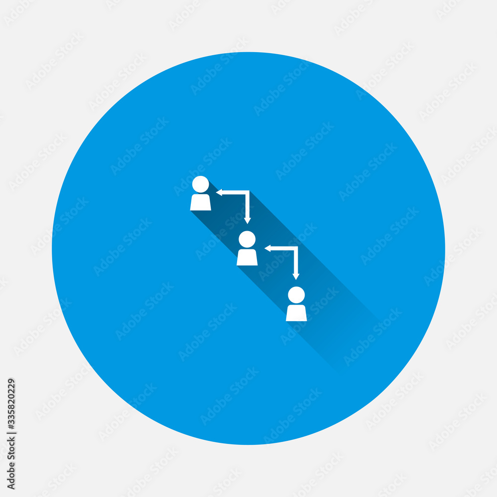 Poster vector icon business man with arrow icon on blue background. flat image with long shadow.