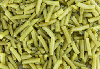 Fresh made preserved Green Beans (selective focus)
