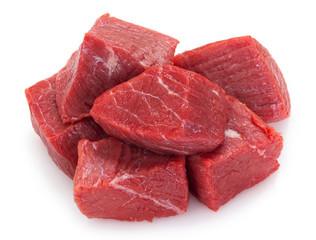 Raw beef meat on white background - 335821623
