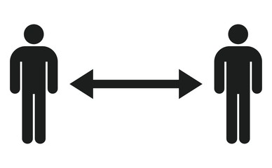 Simple icon representing social distance