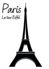 Eiffel tower isolated vector illustration. 
The iron tower in Paris, the symbol of France