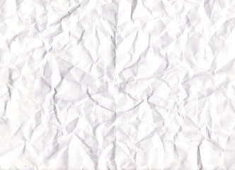 White recycled crumbled paper texture background.