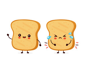 Cute happy and sad funny toast