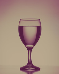 Wine glass with stylized toning