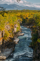 Beautiful view to river in Abisko national park