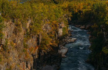 Obraz premium Beautiful view to river in Abisko national park