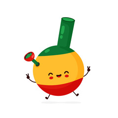 Cute happy smiling bong jump. Vector