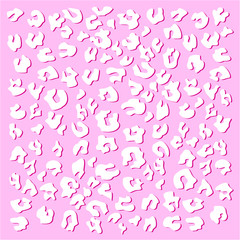 Leopard pattern design, vector illustration background. Animal design. Brown, orange, yellow, pink, geen
