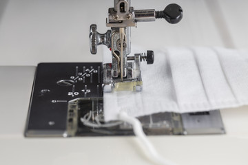 Medical mask for protection against coronovirus. Antiviral mask. Soap and a medical mask to protect against influenza virus. Stop virus prevention.