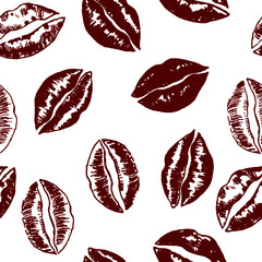 seamless pattern with stylized lips, vector illustrations, for different designs, wallpaper ornament, romantic wrapping paper