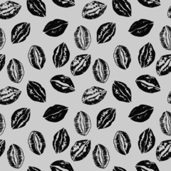 seamless pattern with stylized lips, vector illustrations, for different designs, wallpaper ornament, romantic wrapping paper