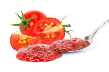  tomato sauce isolated on white background.