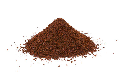 Ground coffee (Coffee powder) isolated on white background.