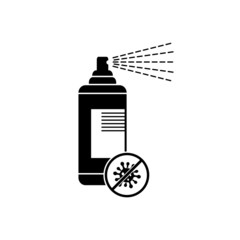 Obraz premium Antibacterial, antiviral spray bottle, sterile, cleaning vector icon
