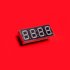 Micro electronics arduino DIY component over red  background