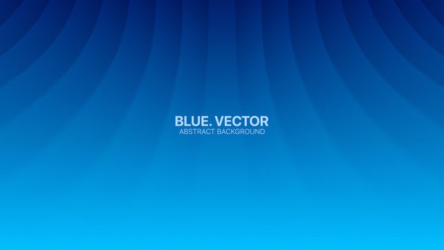 Vector Perspective Bent Smooth Lines Clear Blank Subtle Business Deep Blue Abstract Background. Futuristic Technology 3D Minimalist Illustration. Light Cyan Empty Surface Wallpaper. Blurred Backdrop
