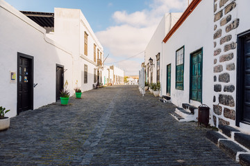 Teguise, Lanzarote, Spain. The old architecture of city of Teguise