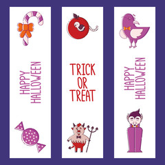 Bookmarks with linear halloween elements.