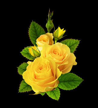 Yellow Rose Flowers In A Floral Arrangement