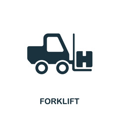 Obraz premium Forklift icon. Simple illustration from cargo collection. Creative Forklift icon for web design, templates, infographics and more