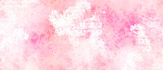 Grunge saucy pink abstract background. Spots and splashes of white and raspberry paint
