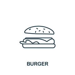 Burger icon from fastfood collection. Simple line element Burger symbol for templates, web design and infographics