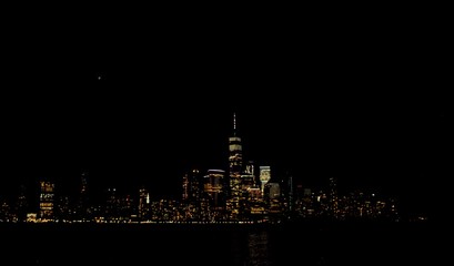 Skyscrapers at Manhattan from Jersey lake 
