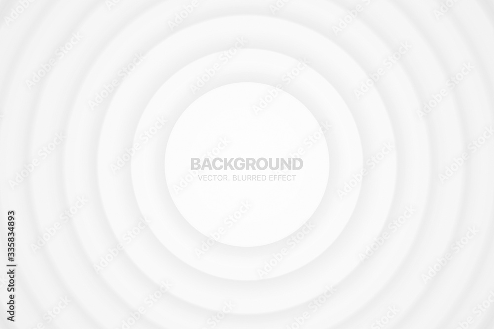 Poster 3d vector circles minimalist white abstract background blurred effect. futuristic technology light w
