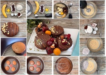  recipe step by step chocolate pancakes, with berries, gluten-free, 