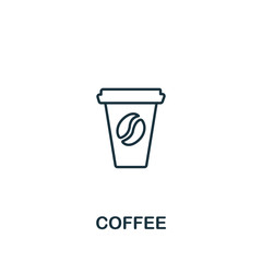Coffee icon from fastfood collection. Simple line element Coffee symbol for templates, web design and infographics