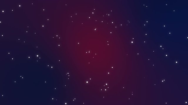 Sparkling dark purple blue red night sky background with animated flickering stars.
