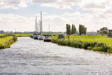 Water landscape of the Kagerplassen in South Holland The Netherlands.