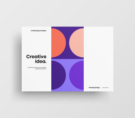 Creative business presentation vector A4 horizontal orientation front page mock up. Modern corporate report cover abstract geometric illustration design layout. Company identity brochure template.