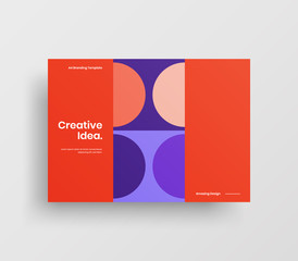 Creative business presentation vector A4 horizontal orientation front page mock up. Modern corporate report cover abstract geometric illustration design layout. Company identity brochure template.