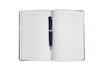 notebook with pen