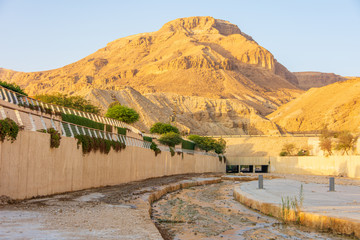 Bokek River flowing into the Dead Sea