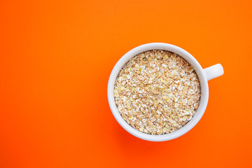 oat flakes cereals oatmeal Menu concept. food background. top view copy space for text keto or paleo diet