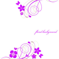 abstract floral background with butterflies