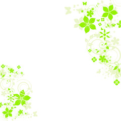 abstract floral background with butterflies